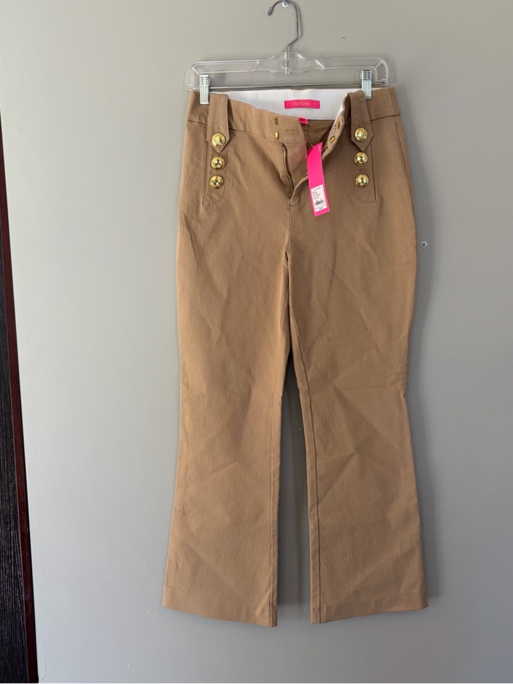 Lilly Pulitzer Tan Pants with Gold Accent Buttons